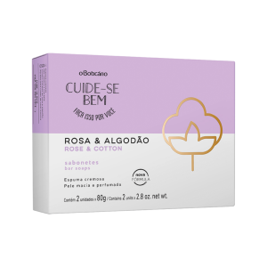 Sabonete cuide-se bem rosa e algodão 4/80g